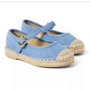 Janie and Jack Chambray Blue Espadrille Ballet Flat Baby/Toddler size 5